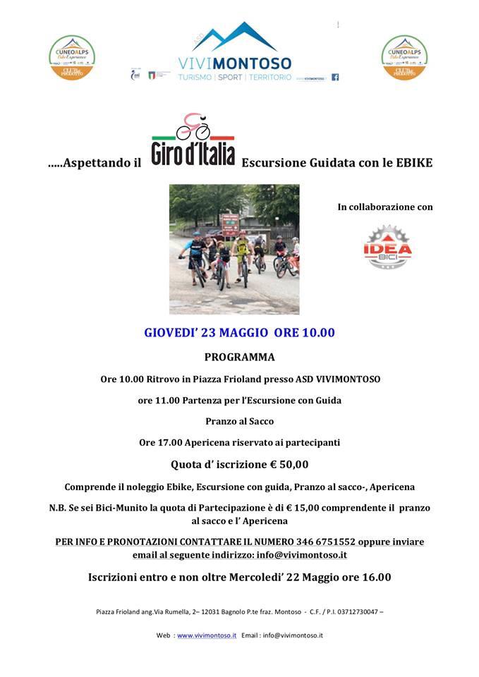 …Aspettando il GIRO D’ITALIA Escursione guidata con le e-bike